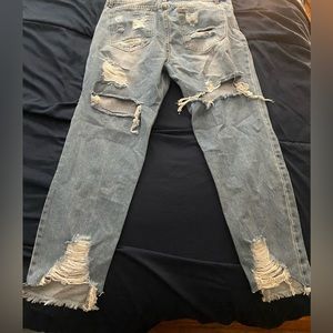 Womens PrettyLittleThing Back Distressed Jeans